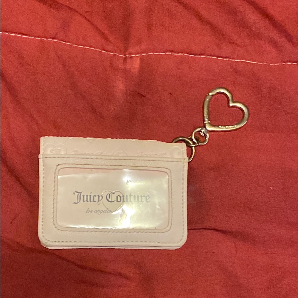 Juicy Couture Blush Card Holder with Heart Keychain